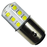 Foco Automotriz Bayoneta 1157 2 Filamentos 12 V de 12 LEDs 2835 Intermitente/Fijo Patas Disparejas Blanco Frío