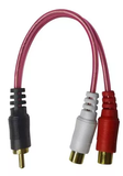 Cable "Y" 0.26 m Plug RCA a 2 Jack RCA Transparente