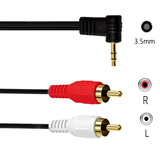 Cable "Y" 1.8 m Plug 3.5 mm Estéreo a 2 Plug RCA en "L"