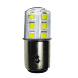 Foco Automotriz Bayoneta 1157 2 Filamentos 12 V de 12 LEDs 2835 Intermitente/Fijo Patas Disparejas Blanco Frío