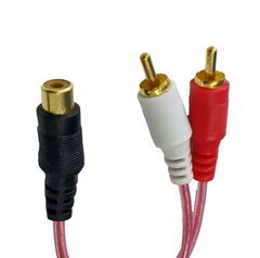 Cable "Y" 0.34 m Jack RCA a 2 Plug RCA Transparente