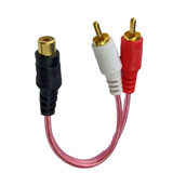 Cable "Y" 0.34 m Jack RCA a 2 Plug RCA Transparente