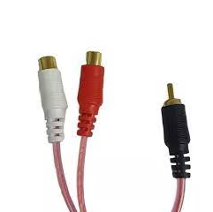 Cable "Y" 0.26 m Plug RCA a 2 Jack RCA Transparente