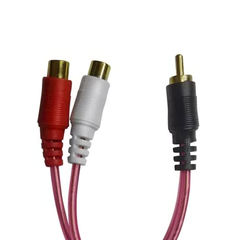 Cable "Y" 0.26 m Plug RCA a 2 Jack RCA Transparente