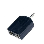 Adaptador "Y" Plug 3.5 mm Estéreo a 2 Jack 6.3 mm Estéreo