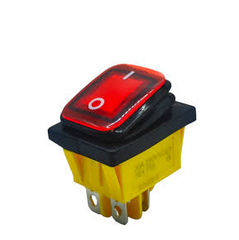 Switch Balancín 30A/250V 2 Polos, 1 Tiros, 2 Posiciones Enclave (ON-OFF) Rectangular Iluminado 835-093