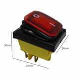 Switch Balancín 30A/250V 2 Polos, 1 Tiros, 2 Posiciones Enclave (ON-OFF) Rectangular Iluminado 835-093