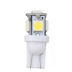 Foco Automotriz Pellizco T10 12 V de 5 LED 5050 Blanco Frío