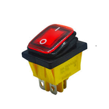 Switch Balancín 30A/250V 2 Polos, 1 Tiros, 2 Posiciones Enclave (ON-OFF) Rectangular Iluminado