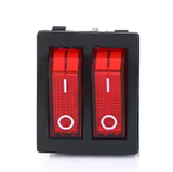 Switch Balancín Doble 20A/125V 15A/250V 2 Polos, 2 Tiros, 2 Posiciones Enclave (ON-OFF) Rectangular Iluminado