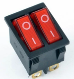 Switch Balancín Doble 20A/125V 15A/250V 2 Polos, 2 Tiros, 2 Posiciones Enclave (ON-OFF) Rectangular Iluminado