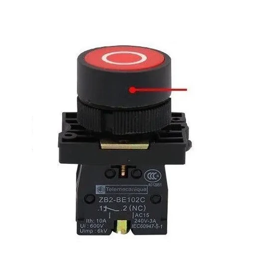 Switch Push 3A 240 V 1 Polo, 1 Tiro Momentáneo (NA) Redondo Tipo Breaker