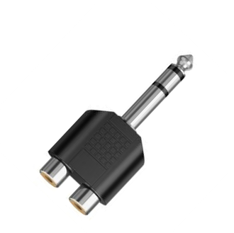 Adaptador "Y"'  Plug 6.3 mm Estéreo a  2 Jack RCA