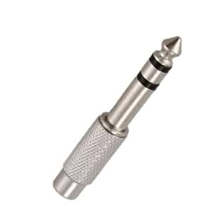 Adaptador Plug 6.3 mm Mono a Jack RCA  Metálico