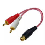 Cable "Y" 0.34 m Jack RCA a 2 Plug RCA Transparente