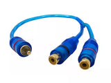 Cable "Y" 0.34 m Plug RCA a 2 Jack RCA Transparente