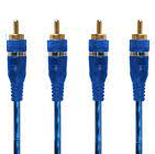 Cable 1.8 m 2 Plug RCA a 2 Plug RCA Azul con Mylar DXR 080-087