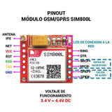 Módulo GPRS GSM SIM800 con Antena