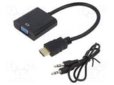 Adaptador HDMI a VGA + Audio con Cable