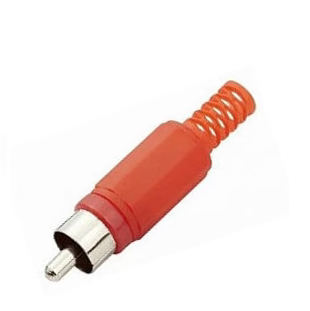 Conector RCA Plug para Extensión Plástico Rojo y Negro