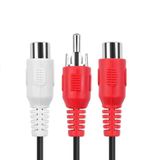 Cable "Y" 0.15 m Plug RCA a 2 Jack RCA