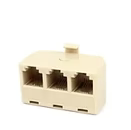 Adaptador Telefónico 1 Plug RJ11 a 3 Jack RJ11 (4 Hilos)