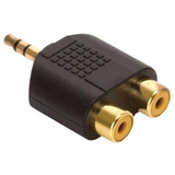 Adaptador "Y"  Plug 3.5 mm Estéreo a 2 Jack RCA Dorado