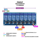 Módulo de 8 Relevadores 5 V con Optoacoplador