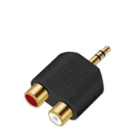 Adaptador "Y"  Plug 3.5 mm Estéreo a 2 Jack RCA Dorado