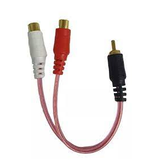 Cable "Y" 0.26 m Plug RCA a 2 Jack RCA Transparente