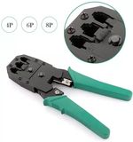 Pinza Telefónica para Conectores RJ11, RJ12 y RJ45 con Accesorio Pela Cable