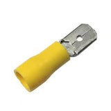 Terminal Eléctrica Faston Macho 1/4" para Cable 12-10 AWG con Forro