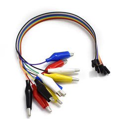 Juego de 5 Cables Pinza Caimán de 2.7 cm con Cable 37 cm a Conector Dupont Macho
