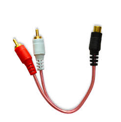Cable "Y" 0.10 m Jack RCA a 2 Plug RCA Transparente