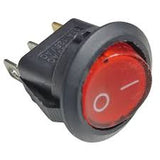 Switch Balancín 13A/125V 6.5A/250V 1 Polo, 1 Tiro, 2 Posiciones Enclave (ON-OFF) Redondo Iluminado