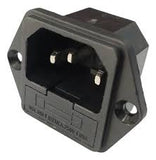 Contacto Eléctrico Macho de Interlock C14 con Portafusible Orificios