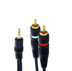 Cable "Y" 1.8 m Plug 3.5 mm Estéreo a 2 Plug RCA Uso Rudo