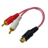Cable "Y" 0.10 m Jack RCA a 2 Plug RCA Transparente