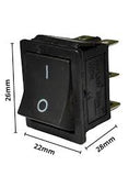 Switch Balancín 20A/125V 15A/250V  2 Polos, 2 Tiros, 2 Posiciones Momentáneo (ON-ON) Rectangular Negro