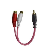 Cable "Y" 0.10 m Plug RCA a 2 Jack RCA Transparente