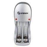 Cargador de Baterías Recargables AA, AAA Ni-Cd y Ni-Mh con 2 Baterías AAA Steren CRG-005