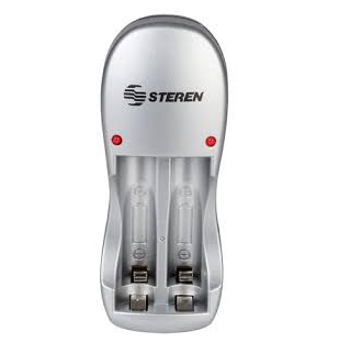 Cargador de Baterías Recargables AA, AAA Ni-Cd y Ni-Mh con 2 Baterías AAA Steren CRG-005
