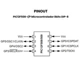 PIC12F508-I/P CMOS Microcontrolador Microchip Pines