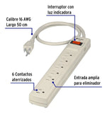 Multicontacto Eléctrico Polarizado Supresor de Picos 6 Entradas