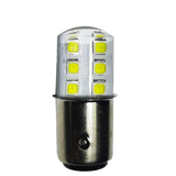 Foco Automotriz Bayoneta 1157 2 Filamentos 12 V de 12 LEDs 2835 Intermitente/Fijo Patas Disparejas Blanco Frío
