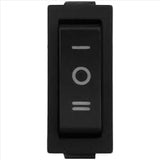 Switch Balancín 20A/125V 15A/250V 1 Polo, 2 Tiros, 3 Posiciones Enclave (ON-OFF-ON)  Rectangular Negro