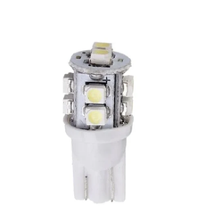 Foco Automotriz Pellizco T10 12 V de 10 LEDs 3528 Blanco Frío