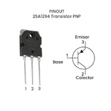 Juego de Transistores 2SA1294-O + 2SC3263-O Potencia