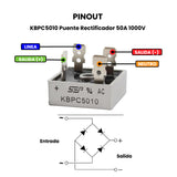 Puente de Diodos KBPC5010 50 A 1000 V
