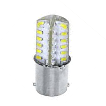 Foco Automotriz Bayoneta 1157 2 Filamentos 12 V de 48 LEDs 3014 Fijo/Intermitente  Patas Disparejas Blanco Frío (Copy)